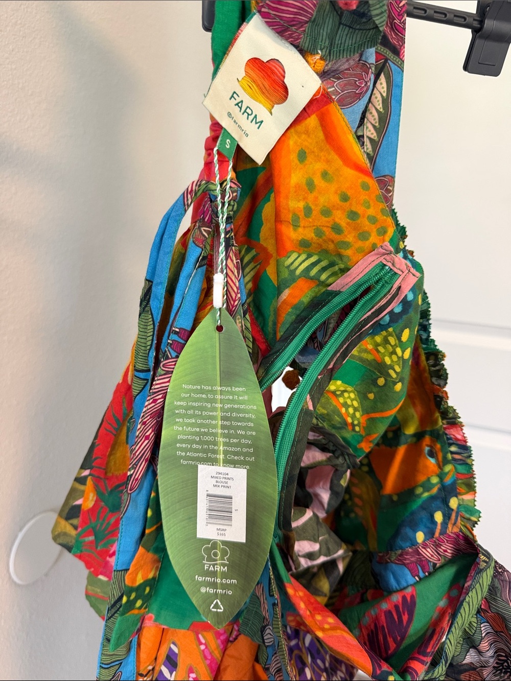 NWT FARM Rio Multicolor Tropical Ruffle Tank Top - Picture 3 of 5